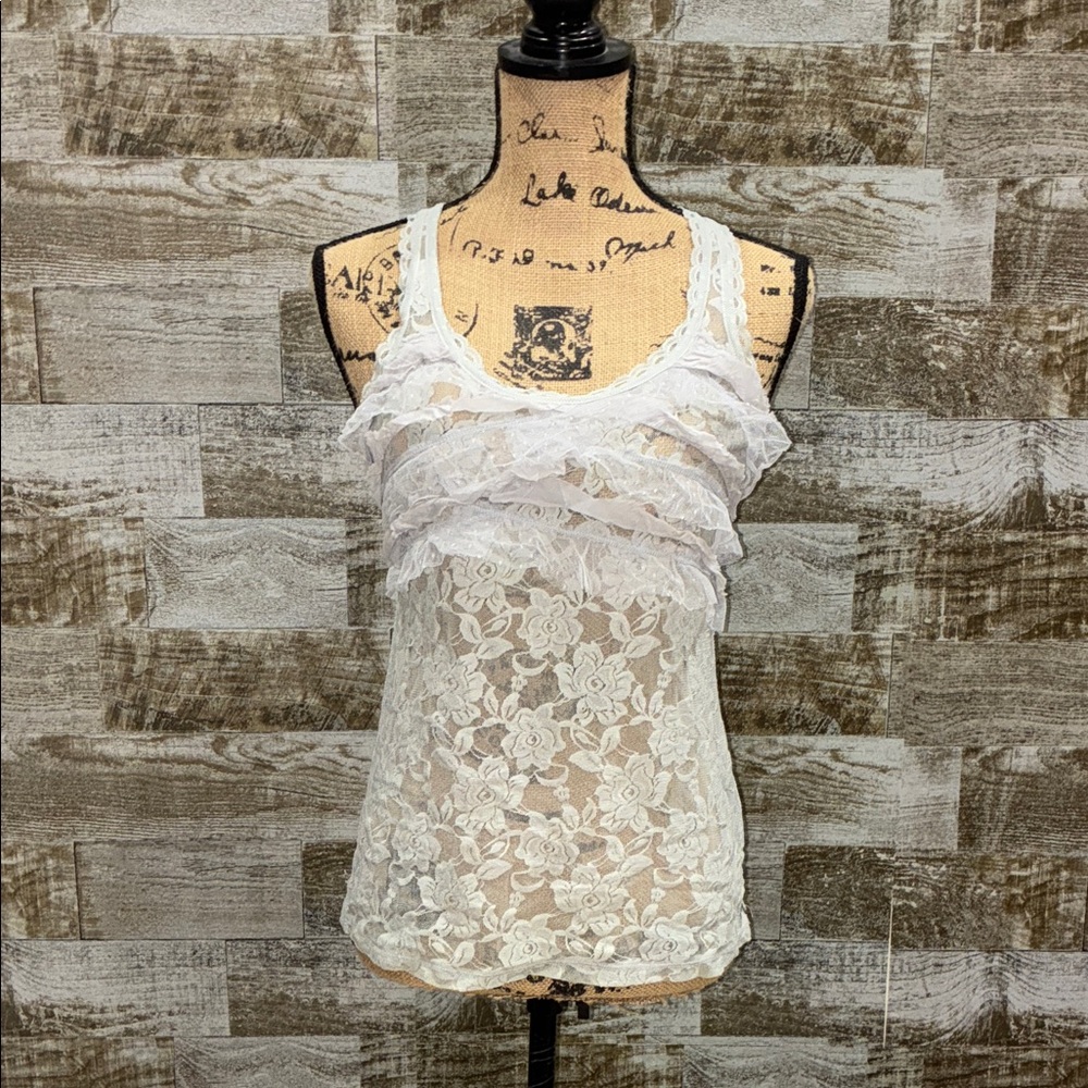 EUC vintage Abercrombie and Fitch lace shirt top size XS